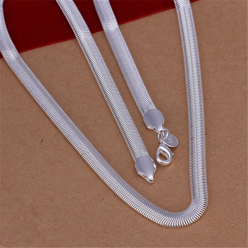 925 Silver Plated 16-24inch Free shipping Popular N193 Beautiful fashion Elegant SNAKE 5MM Necklace TOP quality Gorgeous jewelry