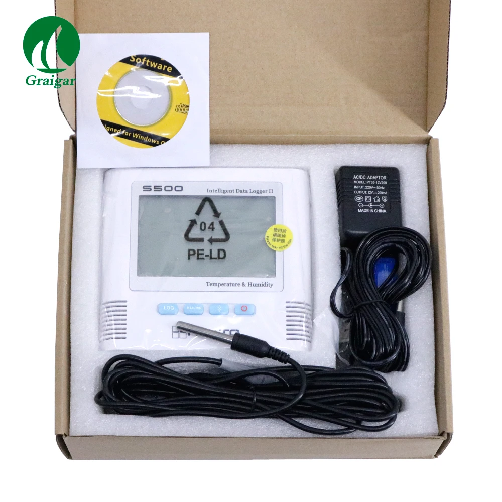 S500-DT Temperature Monitor recorder with Dual Free configuration and graphing software