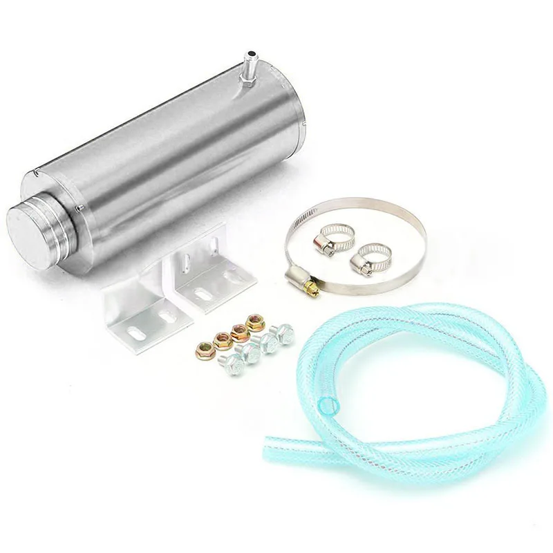 Silver   800ml Unbiversal Overflow Catch Tank Radiator Coolant Cooling Aluminum Alloy Catch Tank Overflow Reservoir