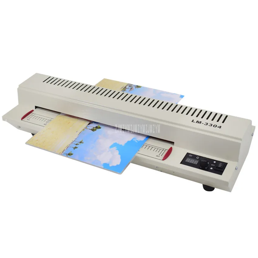 220V 600W Photo Document Paper A3 A4 Laminating Film Machine Cold/Hot Laminator Knob Temperature Adjust Width 330mm LM-3304-A3