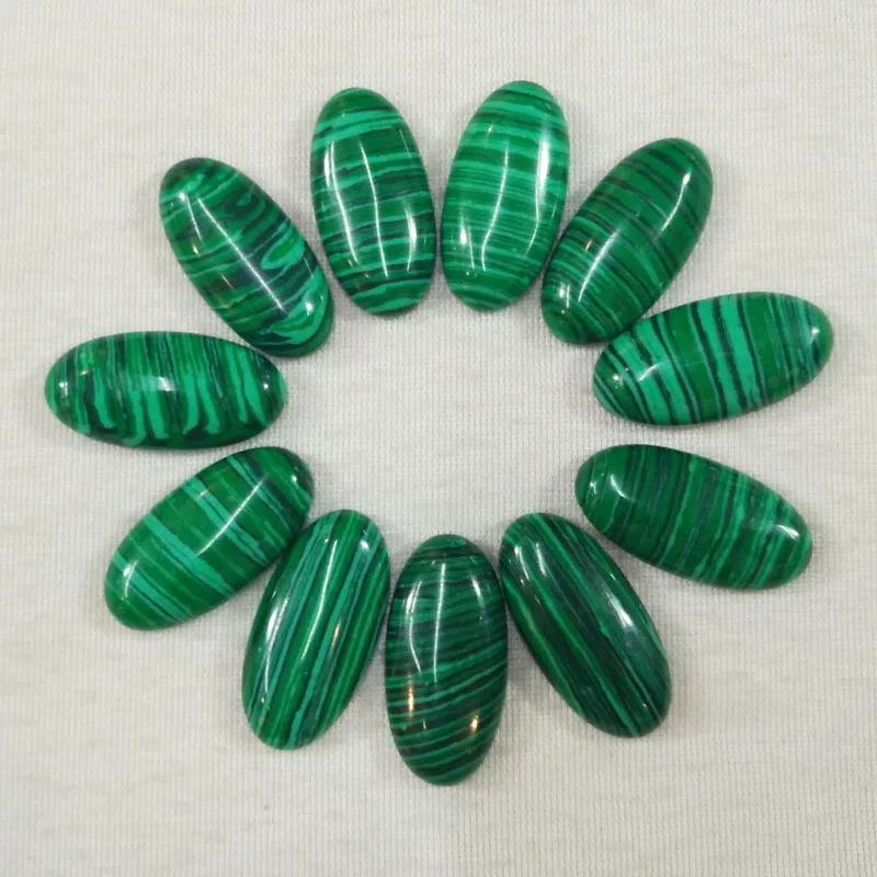 

Wholesale 20pcs/Lot good quality malachite stone oval shape cab cabochons for Jewelry Accessories beads 15x30mm free shipping