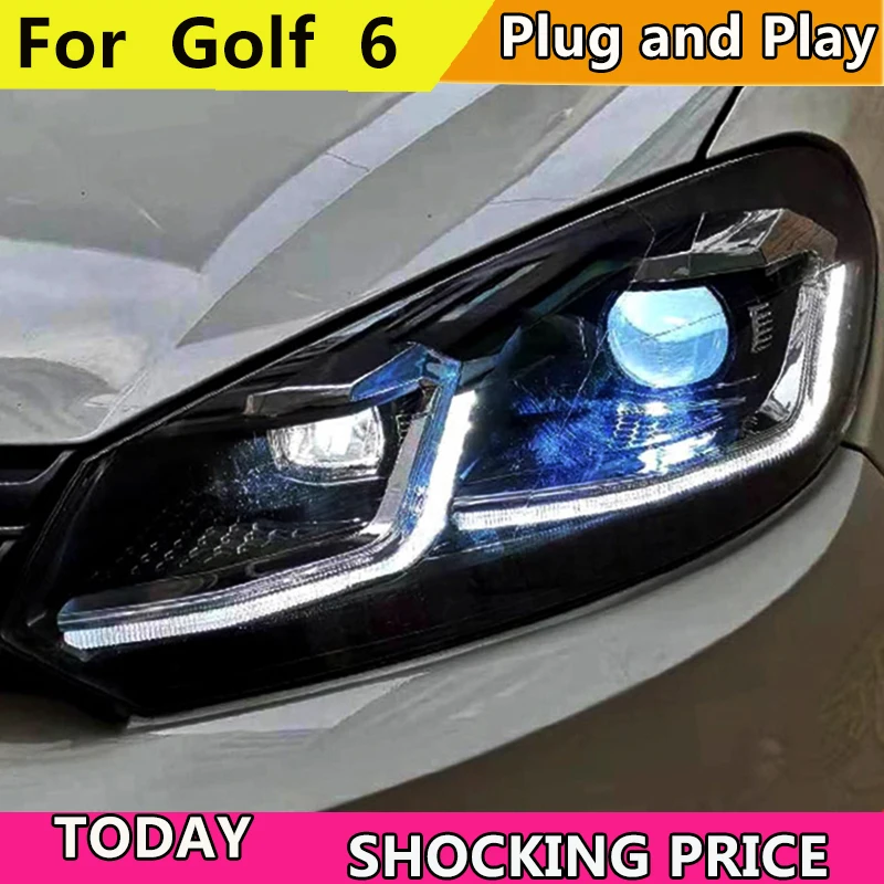 

Car Styling For VW Golf 6 2009-2013 LED Headlight for MK6 Golf 6 Head Lamp LED DRL Bi-Xenon LED Dynamic turn signal