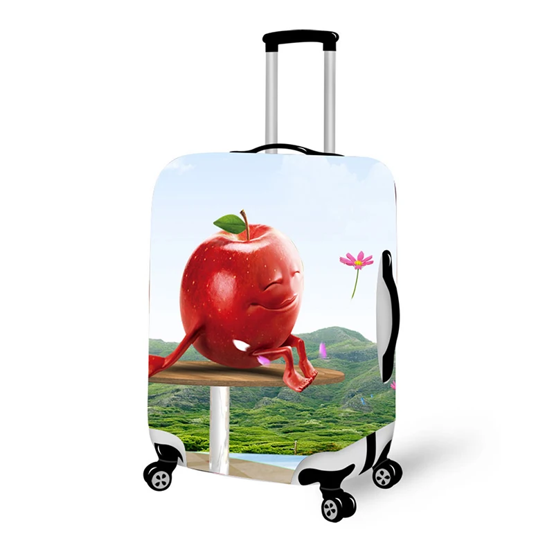 3D Foods print travel luggage suitcase protective cover stretch waterproof portable luggage covers ra