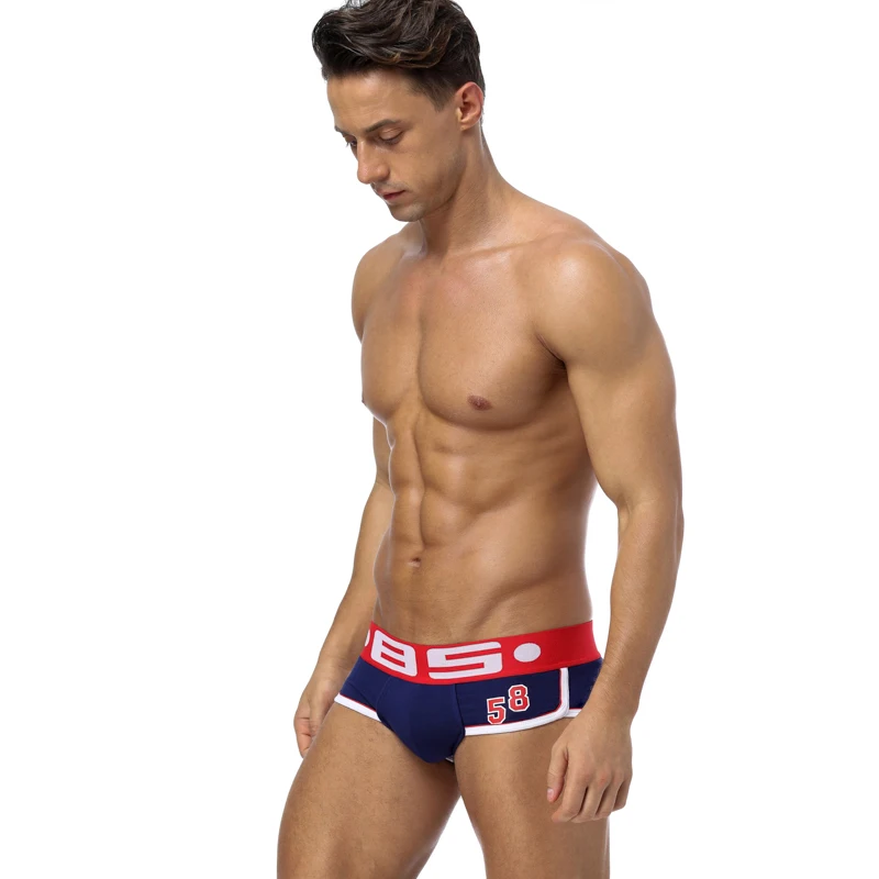 Brand Fashion hot elastic popular brand BS Underwear breathable cotton sexy gay spandex cueca hombr men underwear B0039