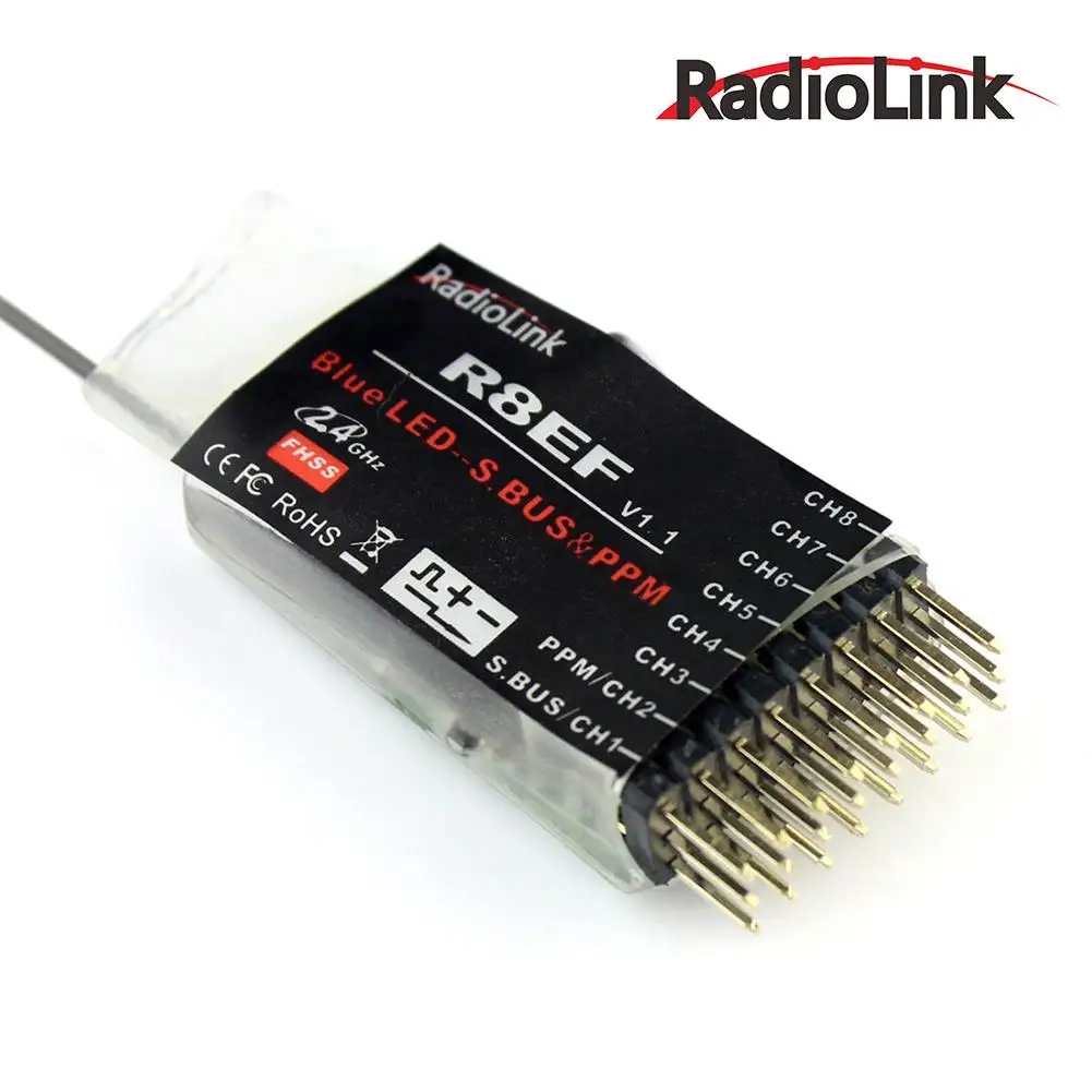 Radiolink R8EF 2.4G 8CH FHSS 8 kanałów odbiornik do T8FB wsparcie S-BUS PPM PWM