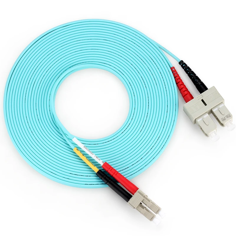 

15 Meters LC-SC Fiber Optic Cable 10G MultiMode Duplex Patch Cord OM3 50/125