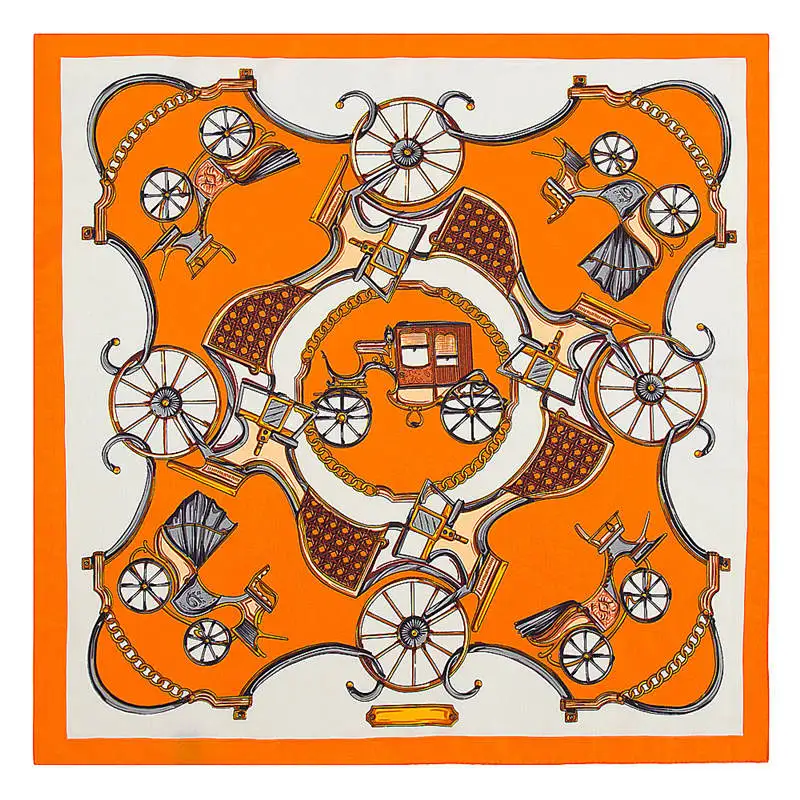 

New Classic European and American Style Summer Women's Fashion Scarf Horse Pattern Printing 60cmx60cm Small Squares Hot Sale
