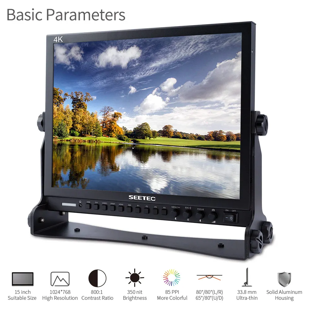 Seetec P150-3HSD 15 Inch 3G-SDI HDMI Broadcast Monitor HD 1024x768 with AV YPbPr Peaking Focus 15