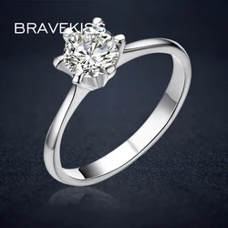 BRAVEKISS wedding band crystal solitaire bague rings engagement rings bands for women alliance bridal rings jewelry BJR0012B