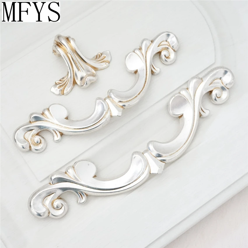 

1.25'' 3.78'' Zinc Alloy Drawer Pulls Handles Antique Silver Pull Knob Cabinet Handle Door Knobs Wardrobe Furniture Hardware