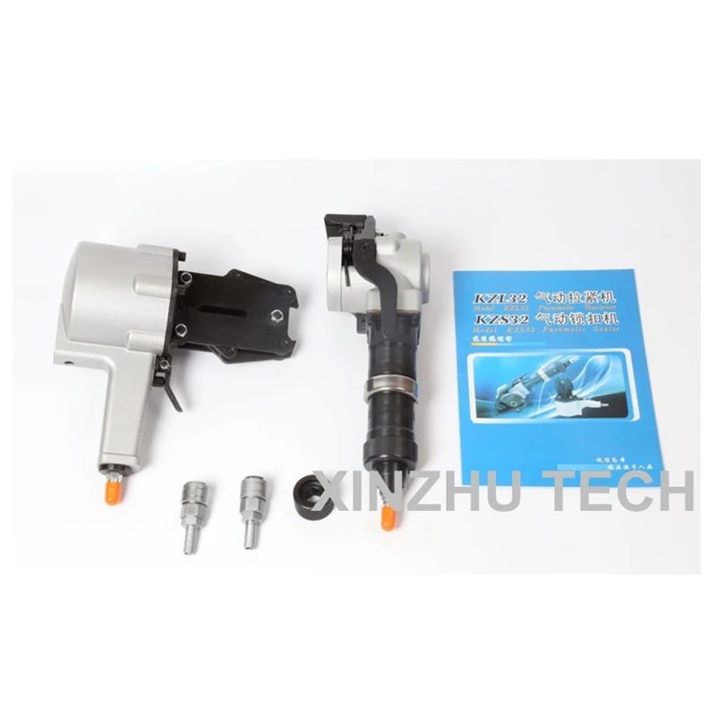 Tensor de empacotamento pneumático portátil kzl32 com selador de tensor pneumático kzs32 ferramentas de empacotamento de metal máquina de embalagem pneumática