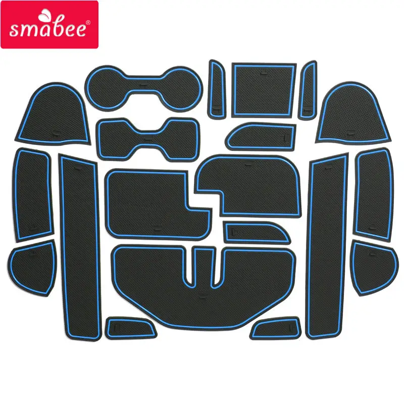 Smabee for Nissan Navara NP300 D23 2015 - 2019 Non-slip Gate Slot Mats Door Pad/Cup 20pcs Interior Accessiories