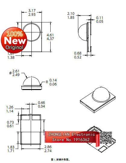 20pcs/lot  New original LXML-PWC2 LXML-PWN2 Rebel ES LED white patch lumens original.3045 bulb lamp