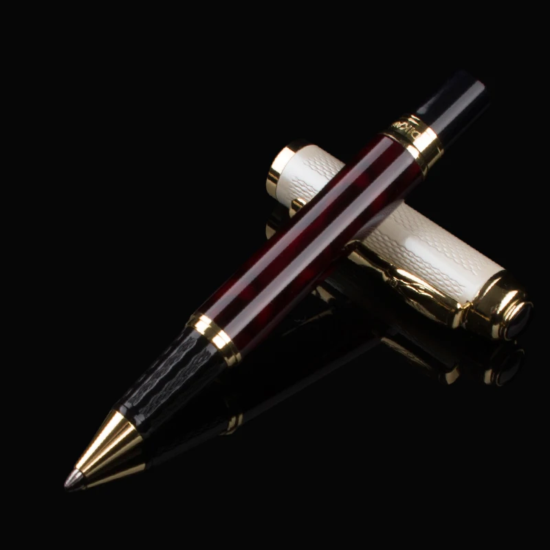 DIKA WEN 821 Luxury black red and silver Stainless Business office  roller ball pen  New