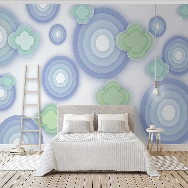 Decorative wallpaper Fashion abstract auspicious cloud circle 3d plaster relief background wall