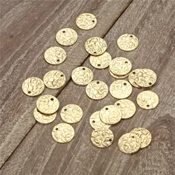 100PCS/ lot 10mm Brass floating veins Round Coin Disc Charms for Jewelry diy making Coin Pendants Accessories