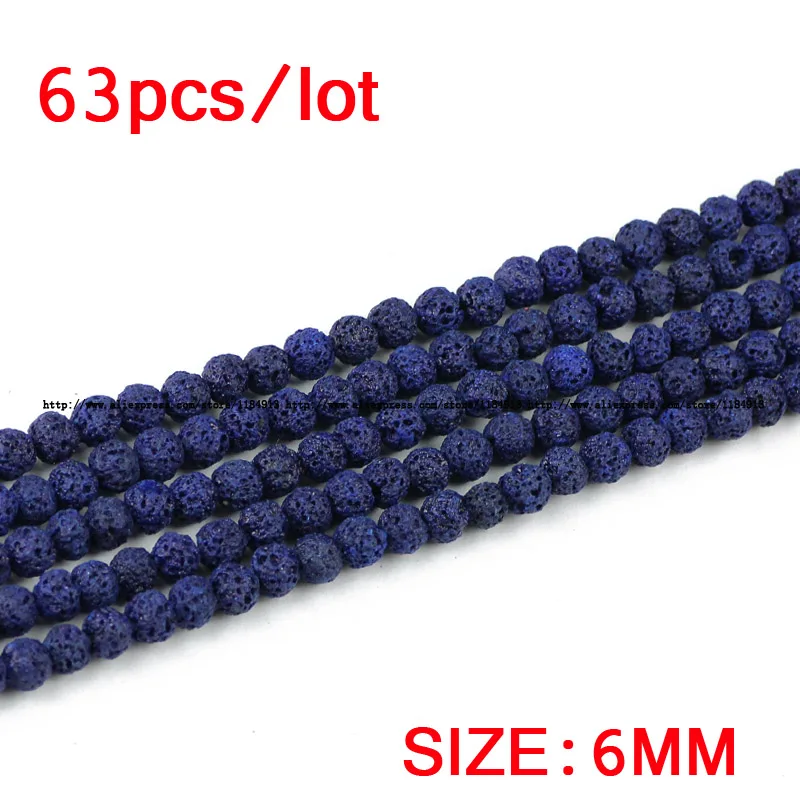 Dark blue Lava Natural Stone Volcanic Rock 4/6/8/10/12MM Round Loose Beads For Jewelry Making Bracelet Necklace DIY Accessories