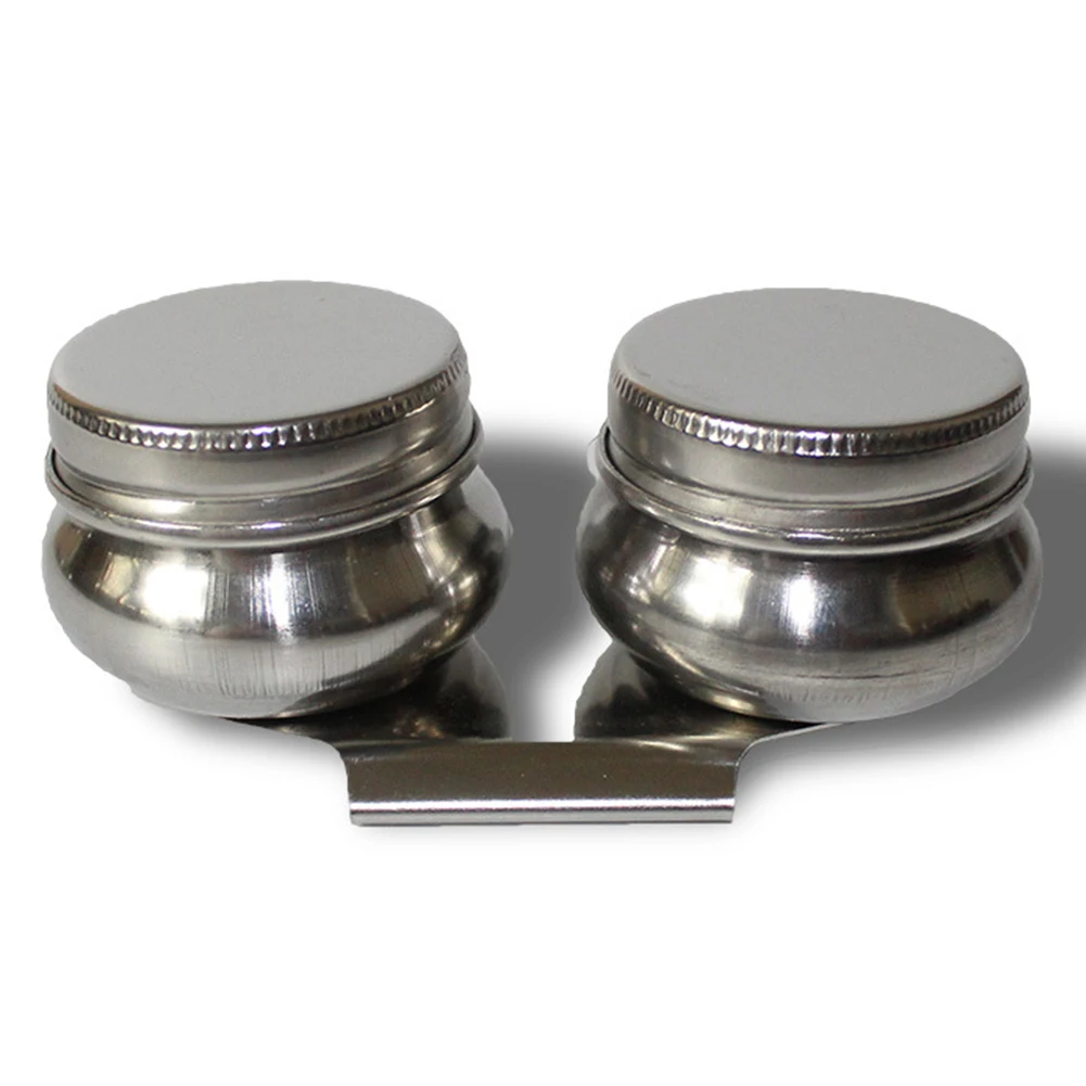 เครื่องมือสแตนเลสสตีลอุปกรณ์ทำความสะอาดง่ายกลองรูปร่างนักเรียนภาพวาดน้ำมันหม้อโรงเรียน Palette เดี่ยวคู่ Dipper