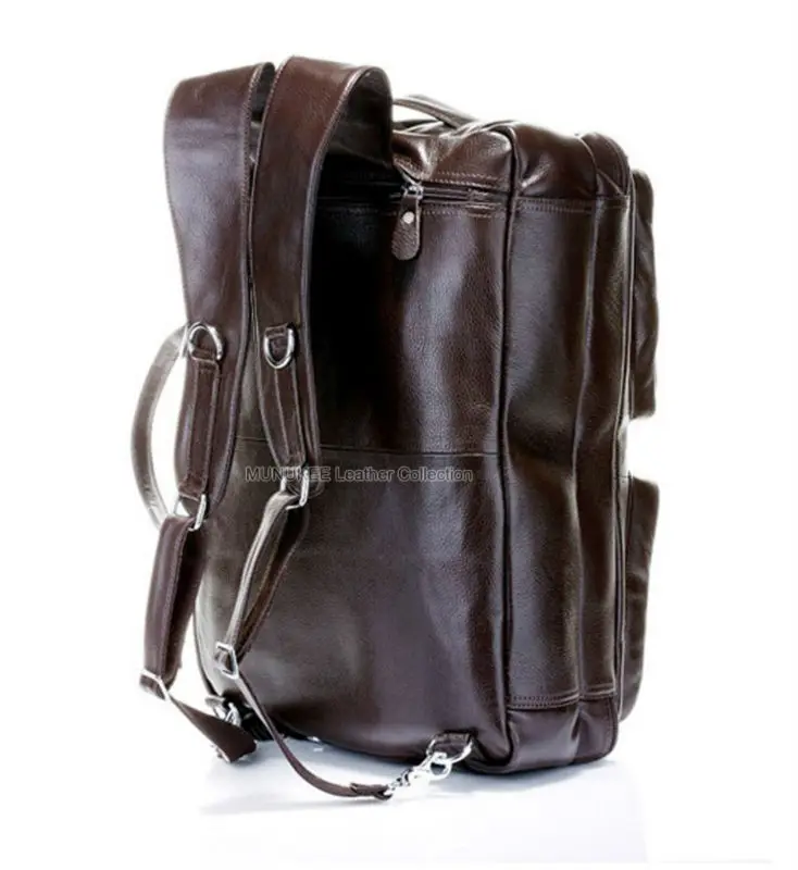 Bolso de viaje de cuero genuino para hombre, bolsa de viaje multifunción, de grano completo, grande, para fin de semana