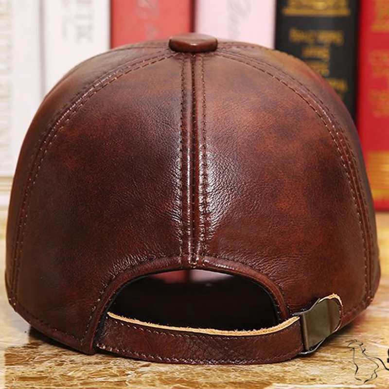 Gorras Winter 2024 Military Hats Haisum Genuine Leather Men\'s Army Cap Hat Best Quality Dad Cowhide Adult Solid Adjustable