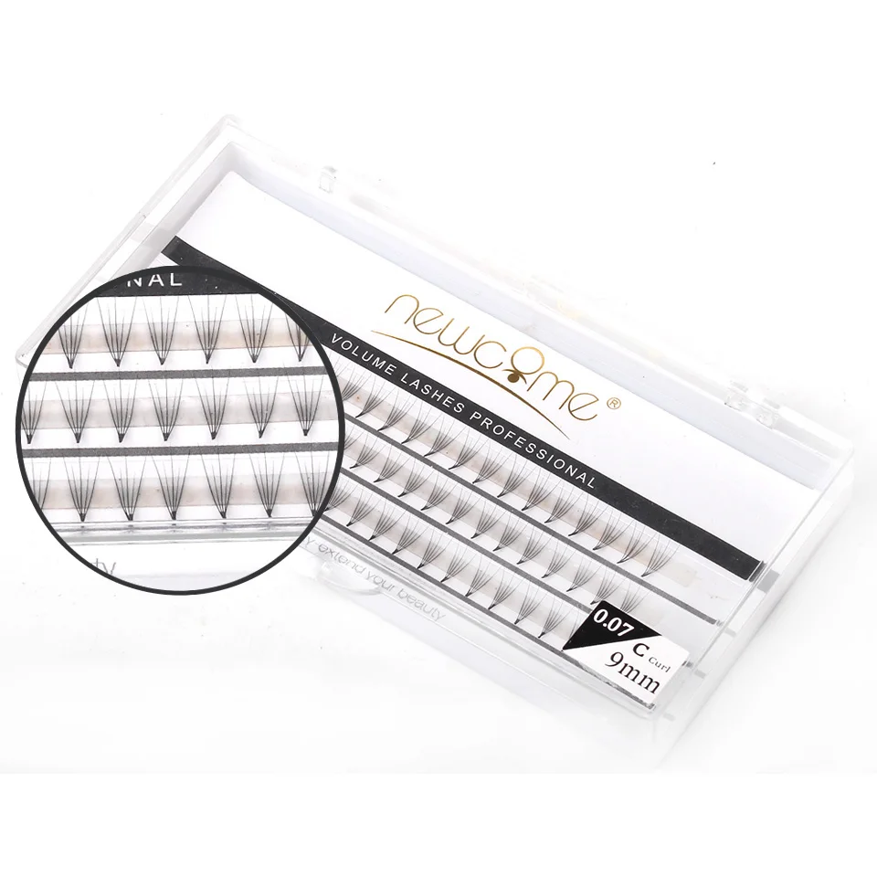 NEWCOME 5D-Wimpern, einzelne Wimpern, Seidenvolumen-Wimpern, natürlich, weich, 0,07 8–15 Länge, hochwertig, für Make-up-Tools, 2 Hüllen