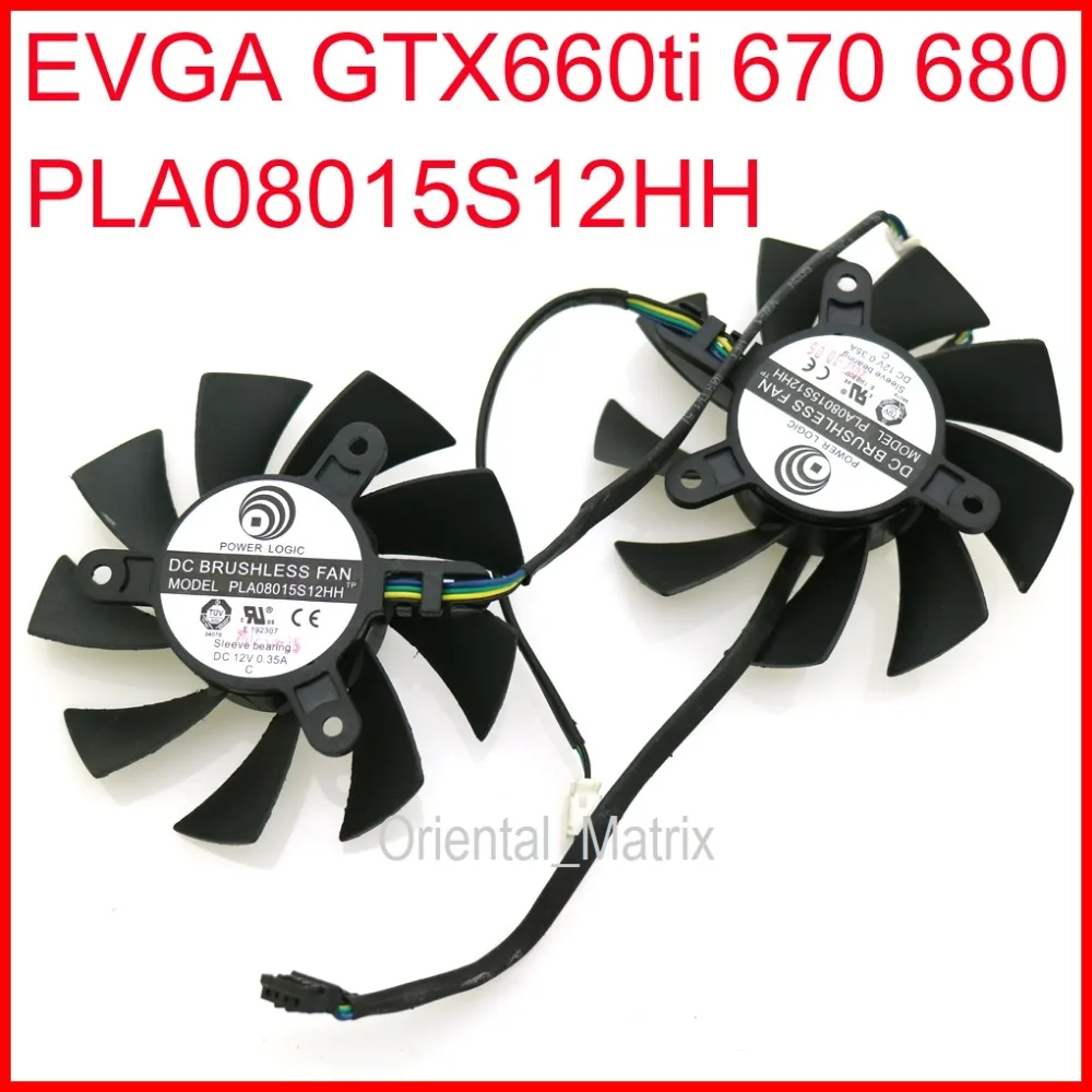 Free Shipping PLA08015S12HH 12V 0.35A 75mm 42*42*42mm For EVGA GTX660ti GTX670 GTX680 Graphics Card Cooling Fan 4Pin 4Wire