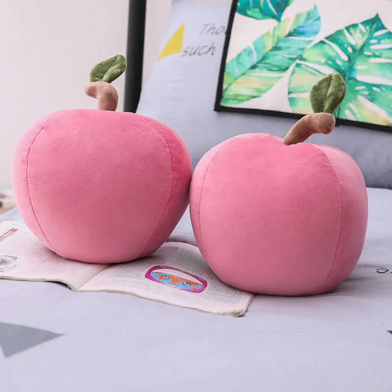 25cm/40cm Pink Simulation Apple Plush Toy Soft Sweet Cartoon Apple Stuffed Doll Bed Decoration Pillow Cushion Christmas Gift image 4