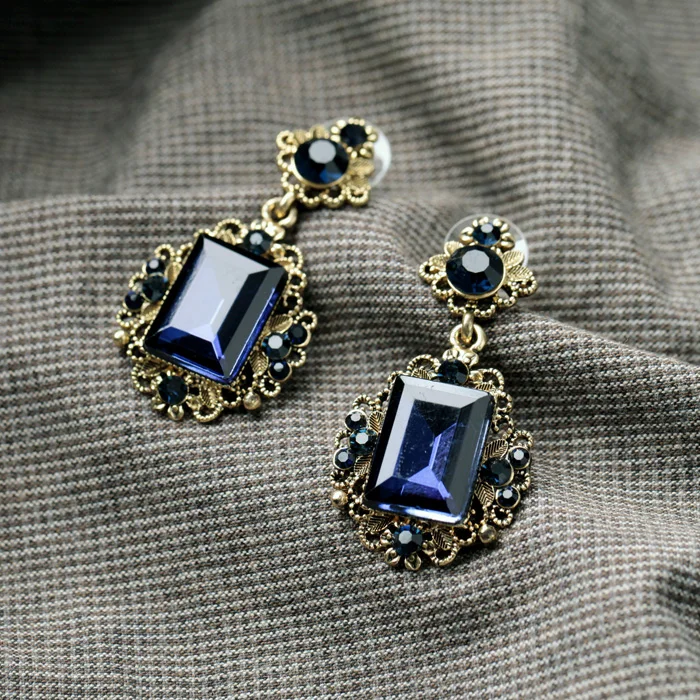 Kpop vintage blue grosse boucle d'oreille bohemian dangle big earrings wholesale/joyeria etnica/brincos grandes/maxi brinco