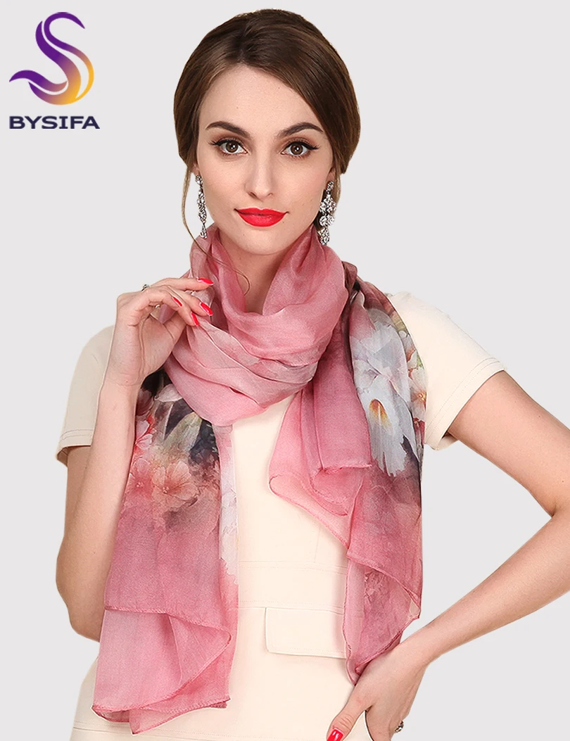 Silk Scarf Mulberry Silk Scarf Long Design Quality Female Spring And Autumn Scarf All-match Fashion Women Satin Pink Shawl