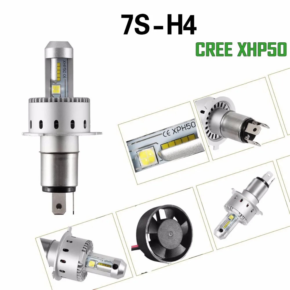 PAMPSEE 2Pcs 7S H4 H7 Led Car Headlight Automobiles LED Bulb XHP-50 40W 8000LM H1 H11 9005 9006 Car Styling 6500k DC12-24V