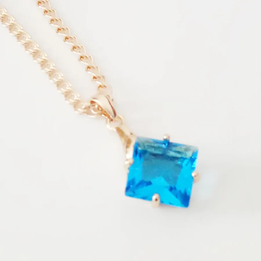 Women Pendant New Fashion Jewelry Office Style 585 Rose Gold Color Jewelry Blue Stone Pendants