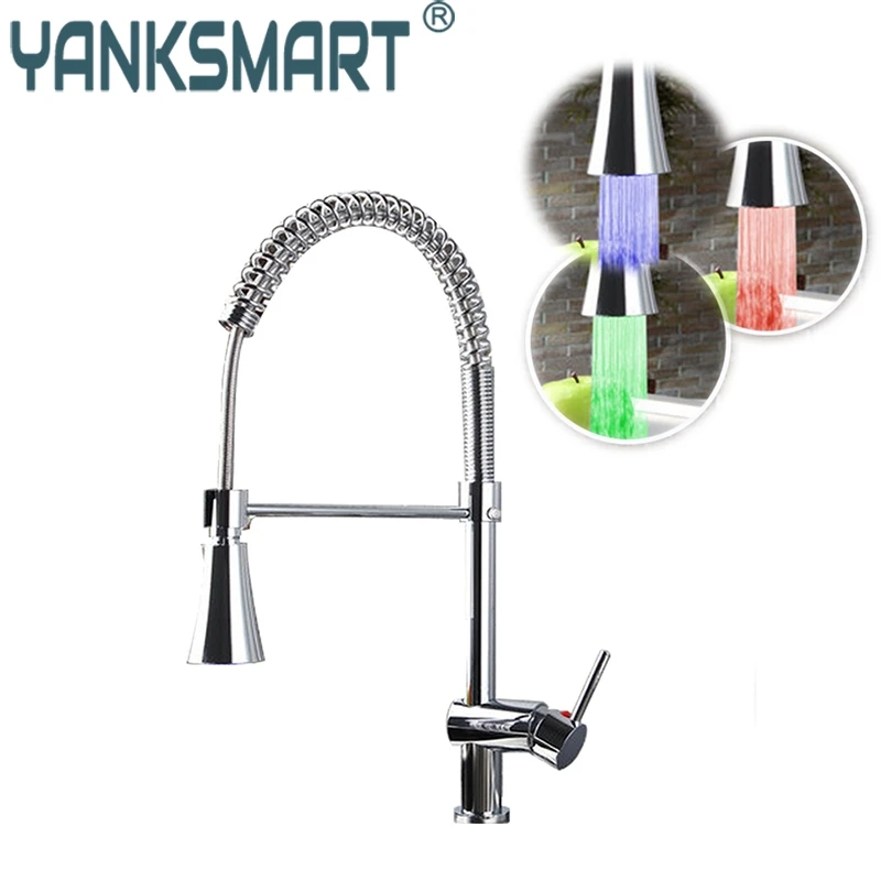 

Kitchen Faucets Torneira No Need Batteries LED Light Swivel Chrome 8085/7 Basin Sink Water Tap Vessel Faucets,Mixer Taps