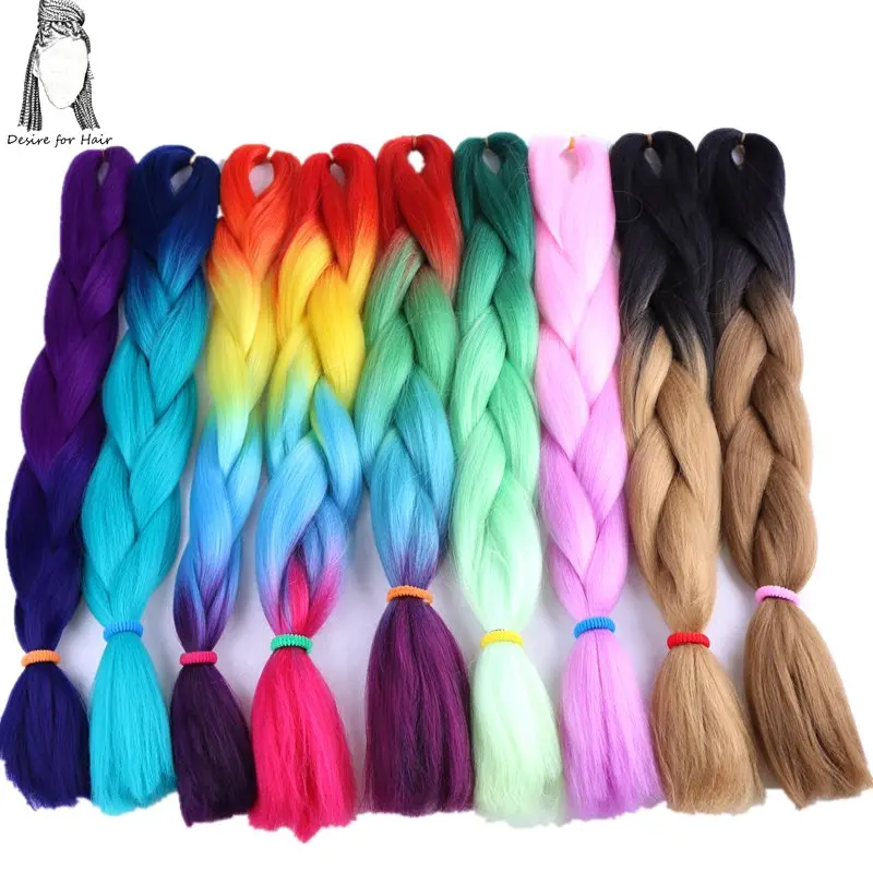 JGreeting-Extensions de cheveux tressés synthétiques, tresse de boîte, queue de cheval tressée, extensions de cheveux exécutives, degré de chaleur, 24 po, 60cm