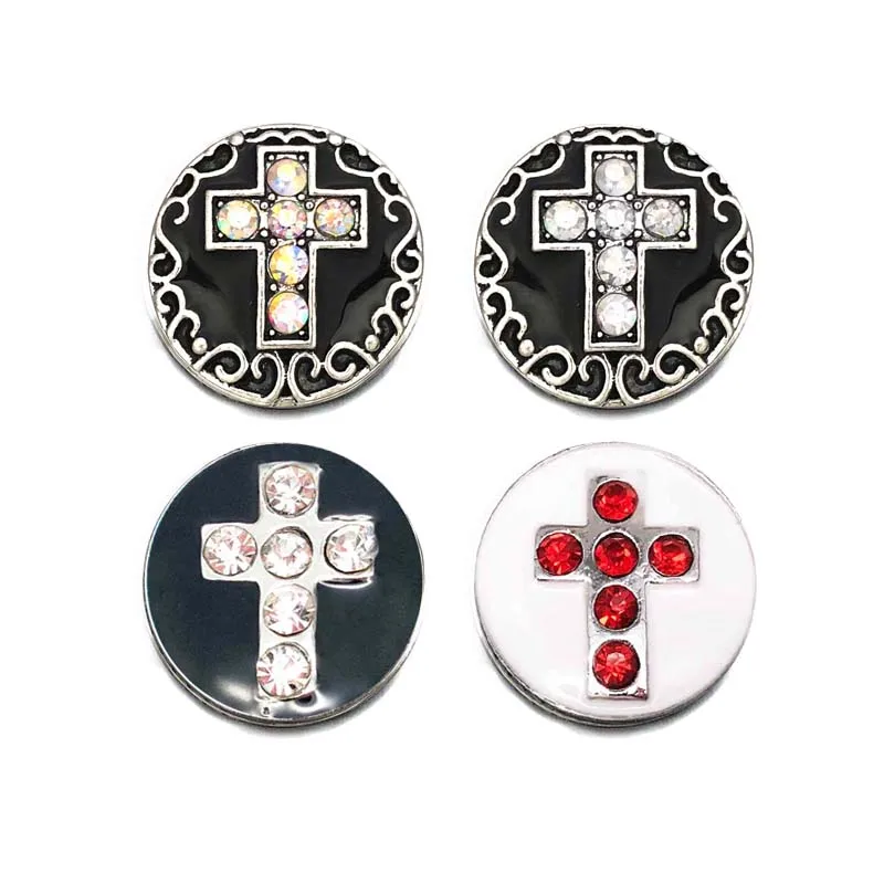 

Wholesale w363 Cross 3D 18mm 20mm metal snap button for Bracelet Necklace Interchangeable Jewelry Women accessorie findings