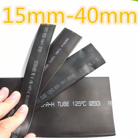 1m Black Heat Shrink Tubing 2 to 1 for Wires Pixiuonline