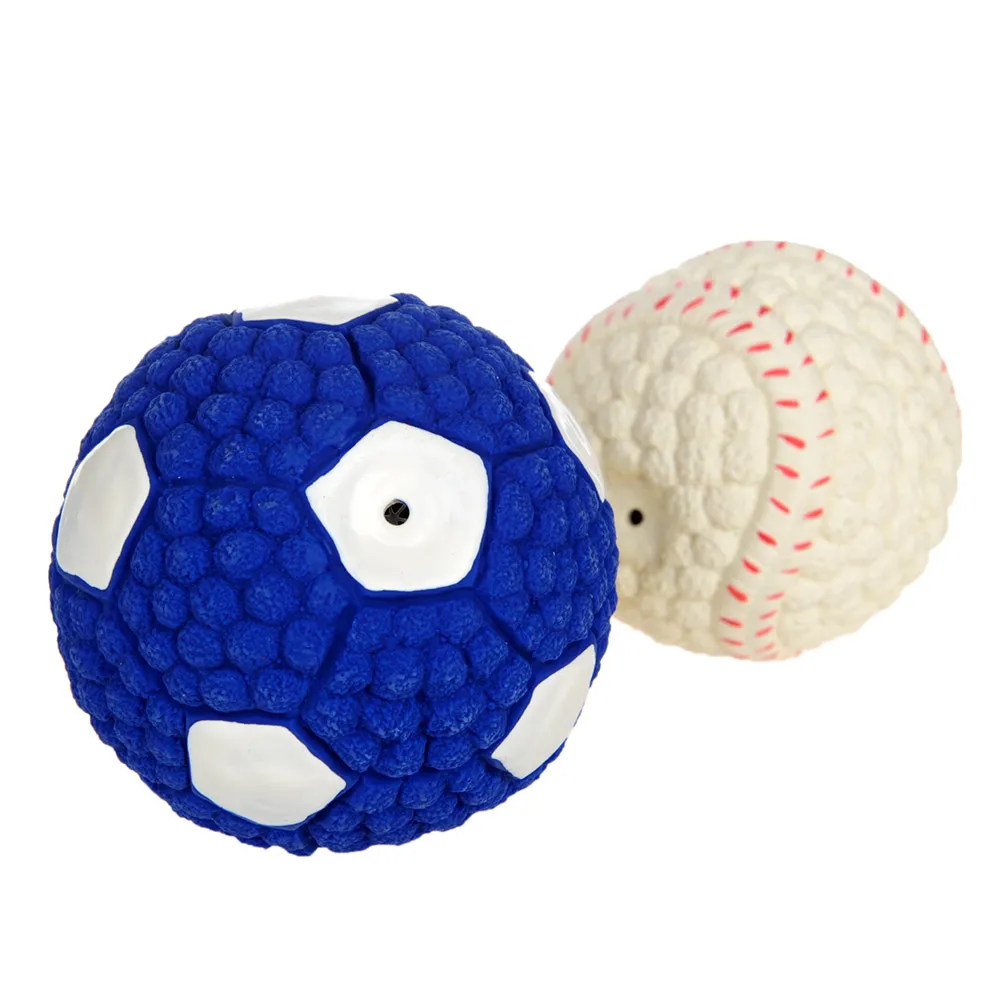 Hoopet Pet Dog Resistant To Bite Toy Environmental Protection Latex Balls Squeak Toys Interesting Tennis Football Tooth Cleaning