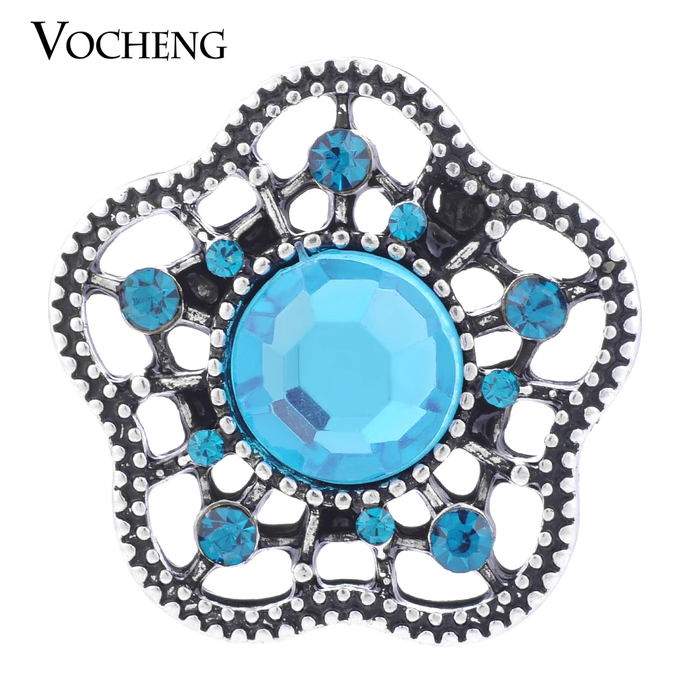 Vocheng Ginger Snap Jewelry 18mm Hollow out Blossom 4 Colors Charms Vn-1142