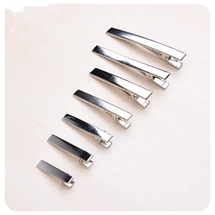 

Whole Sale 100 X Single Prong Metal Alligator Hair Clips 32mm/41mm/46mm/56mm Hairpins Korker Bow DIY Accessories