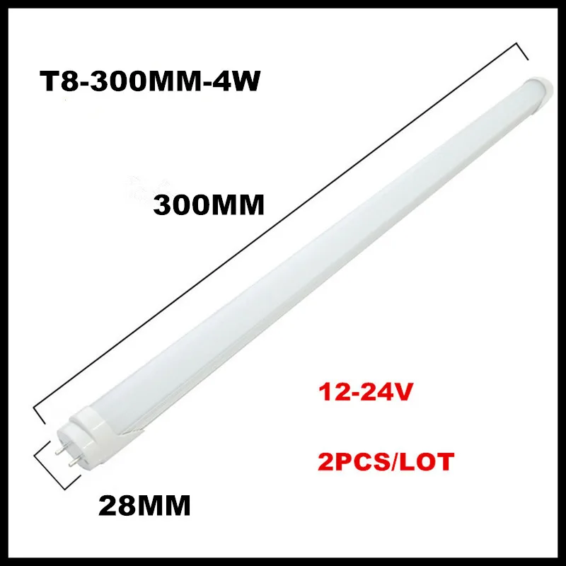 

2PCS/LOT DC12-24V T8 G13 Bi Pin LED Tube Light 1.5FT 0.45M 6W 1FT 300mm 0.3M 4W LED 2835SMD T8 2 Pin LED Tubes 3000K 4000K 5000K