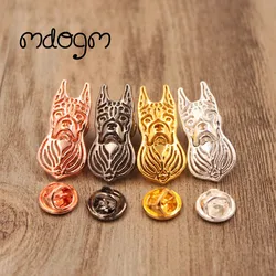Mdogm Boxer Dog Animal Brooches And Pins Suit Cute Metal Funny Small Father Collar Badges Shirt Gift For Male Men B080