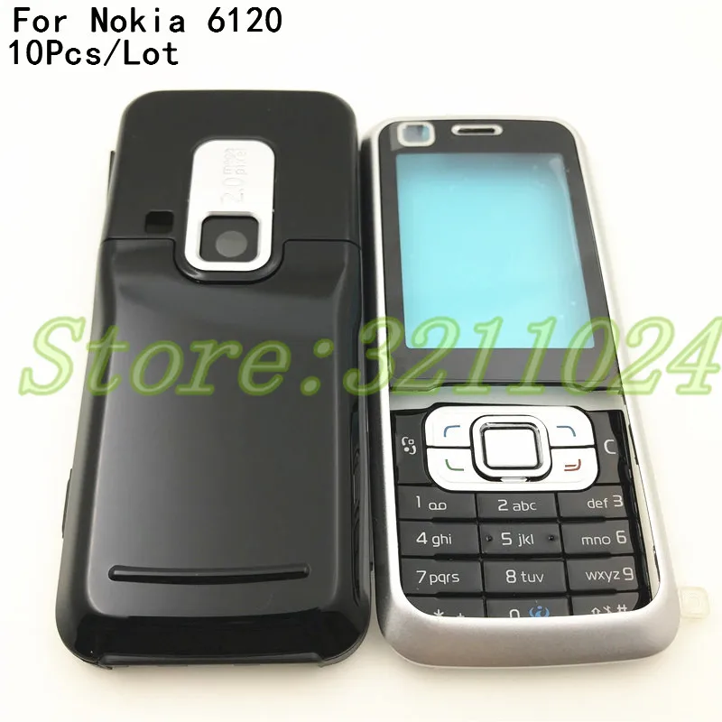 10Pcs/Lot For Nokia Asha 6120 6120C Phone Housing Cover Case+English Keypad And Arabic keypad +battery Back cover