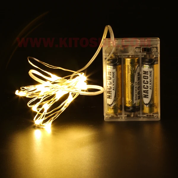 Fabrik Direkt Deal!!! 3AA Batterie Betrieben 2M 20LEDs Mini LED String Licht Wasserdicht Silber Beschichtet Kupfer Draht LED Fee Licht