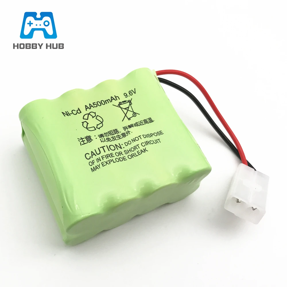 1pcs 500mah Ni-MH bateria 9.6v rc battery 9.6v nicd battery 8x aa size ni cd pilas recargables 9.6v pack for rc car toy battery