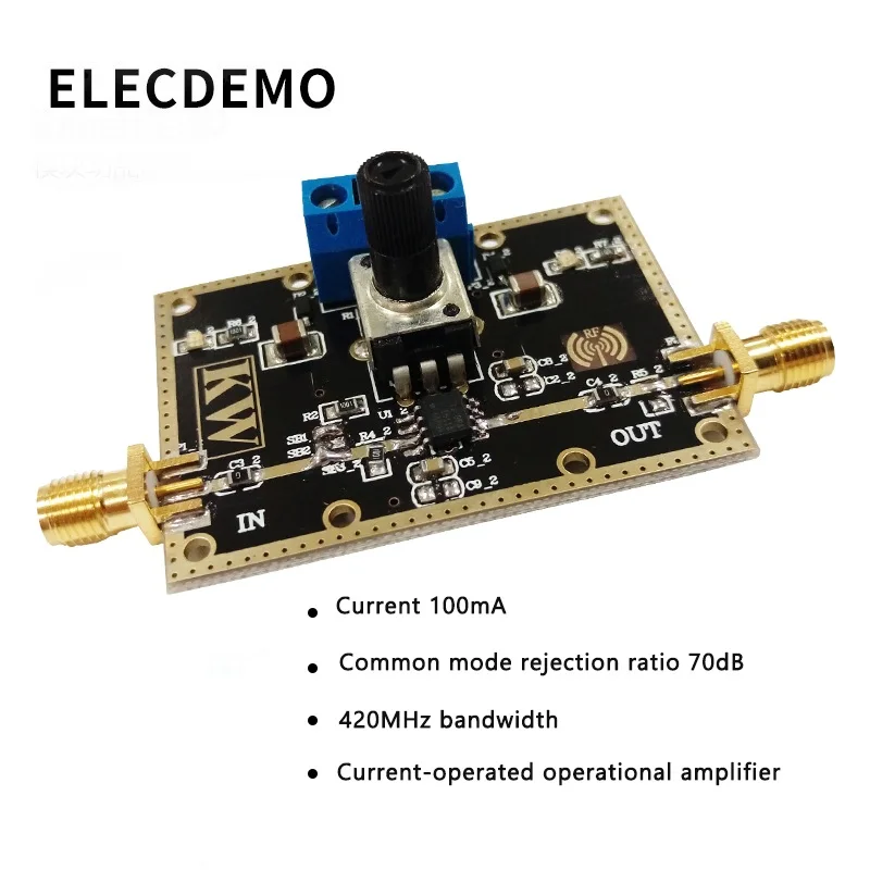 THS3001 Module Current Operational Amplifier 420MHz Bandwidth Common Mode Rejection Ratio 70dB Current 100mA Function demo Board