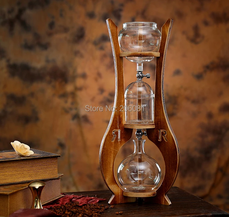 

Doulbe valve water drip coffee maker/ice drip coffee maker/ice drip colf brewer/Dripper coffee maker 600cc ,wood pillar