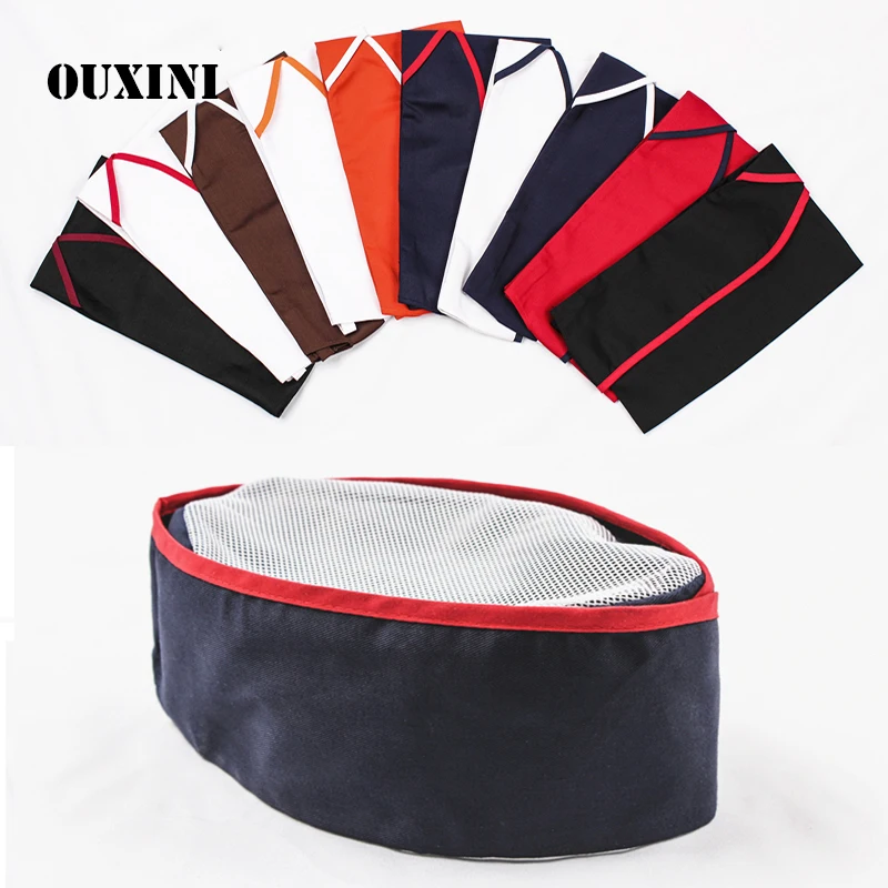 Gorro de chef japonés para hombre y mujer, gorro blanco de gasa para hornear comida, trabajo, camarero, transpirable, para restaurante, sushi, 5 piezas