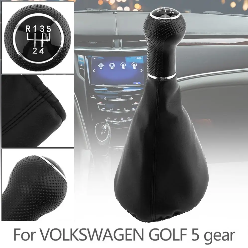 5 Speed Plastic + PU Leather Car Gear Shift Handball Knob with Dust Cover for VW Golf MK4 Bora POLO / SEAT CORDOBA INCA IBIZA