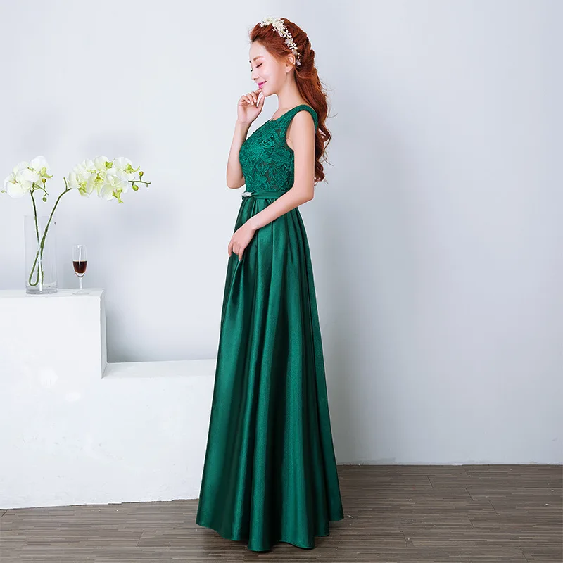 Vestido de dama de honra sem encosto com arco, comprimento do chão, cetim, ouro, vinho vermelho, cinza dourado, verde, longo robe, festa noturna