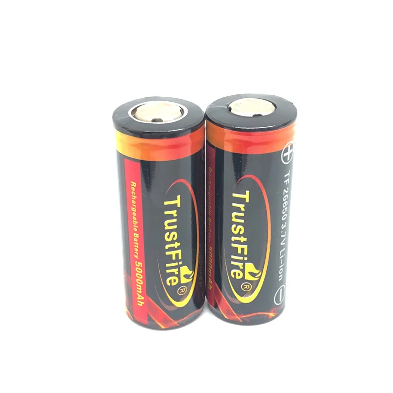 20pcs/lot TrustFire 5000mAh 26650 3.7v Colorful Battery Rechargeable Lithium Batteries Cell with Protection Board For Torches