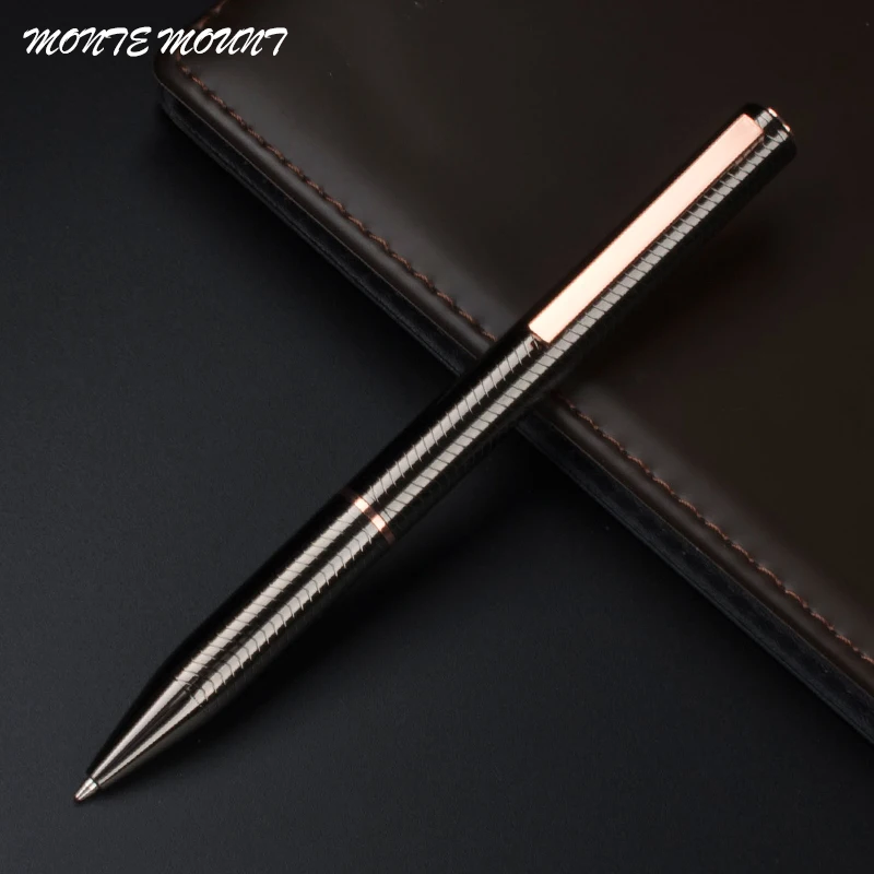 MONTE MOUNT ballpoint pen Metallic gray wavy grain design Luxury Pens office supply writing pen for gifts